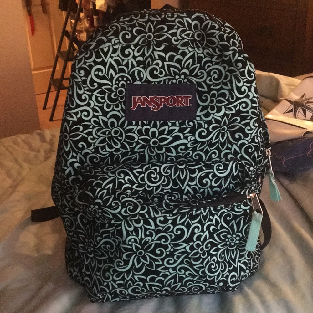 Teal/ velvet flowers Jansport Backpack
